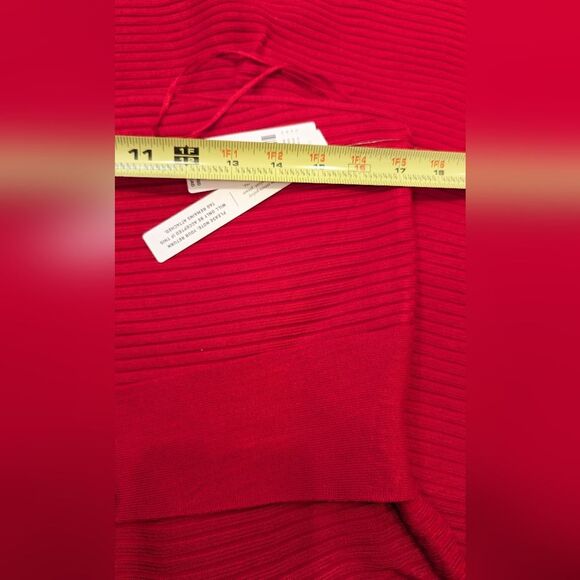 NWT Anthropologie red Strapless belted open back A-line Midi Sweater Dress sz L - Picture 11 of 16